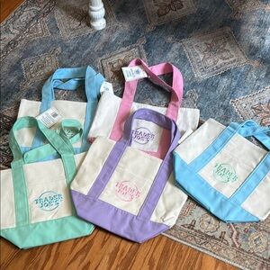 Trader Joe’s Pastel mini Canvas Tote Bags